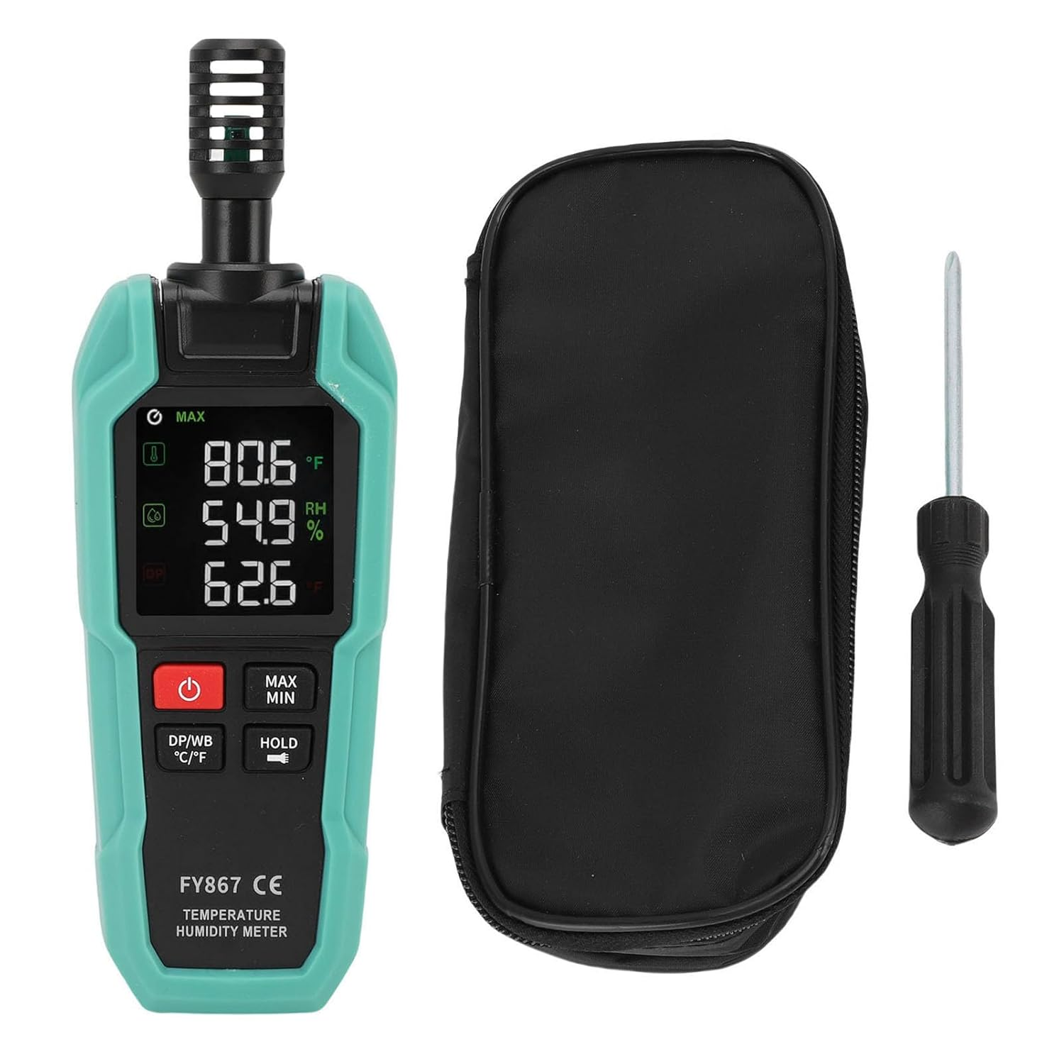 Jiawu Portable Digital Temperature and Humidity Meter, for Vegetable Greenhouses, Basements Outdoors, with High Sensitivity Probe
