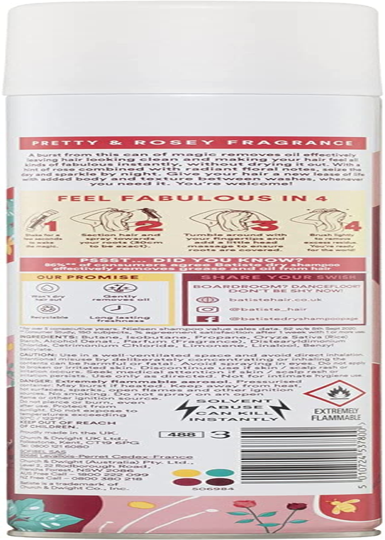 Batiste Rose Gold Dry Shampoo 350Ml - Quick Hair Refresh with Radiant Rose & Freesia Scent, Instantly Refresh & Revitalise Oily Hair, Adds Volume & Texture for All Hair Types, Instant & Quick Results image number 1