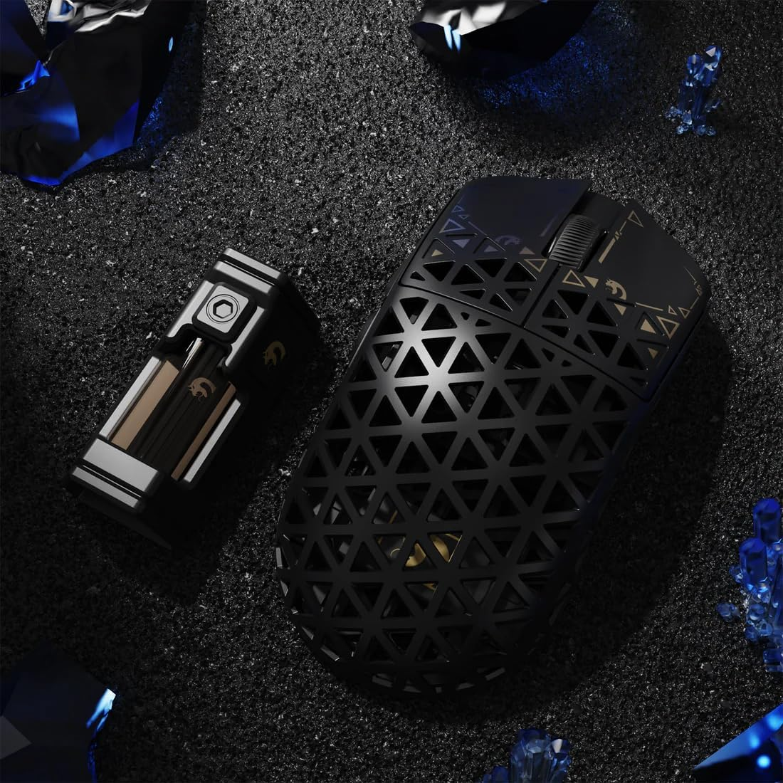 MAMBASNAKE M5 Ultra Carbon Fibre 8000Hz Wireless Gaming Mouse, 39G Superlight, 42000DPI, PAW3950MAX Sensor, Nordic 52840 Chip, Bluetooth/2.4G/Usb-C Wired Mice with Mouse Coiled Cable, for Pc/Mac image number 1