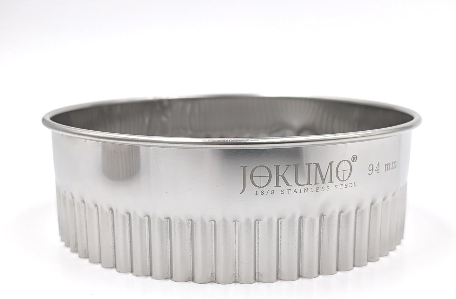 JOKUMO 11 Piece Graduated Sizes Fluted Edge round Pastry/Cookie Cutter Set Heavy Duty 18/8 304 Stainless Steel - Metal Engrave Size -Tin Storage Box for Scones, Pastries, Baking, Desserts, Muffins, image number 1