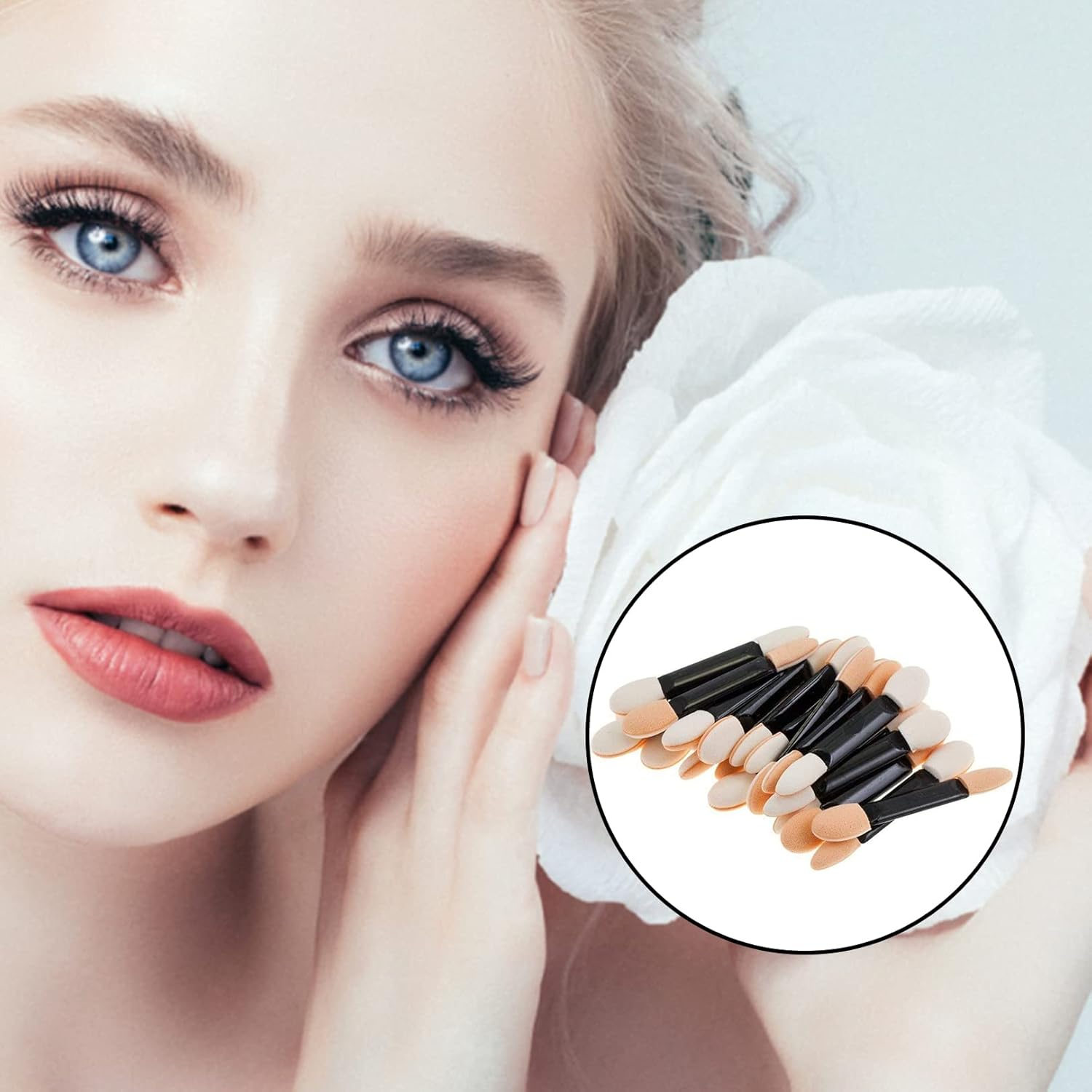 30Pcs Dual Sided Oval Sponge Eyeshadow Applicator - Disposable Brush for Eye Makeup, Eyeliner, Arts Crafts, DIY Nail Art - Beauty Tool image number 4