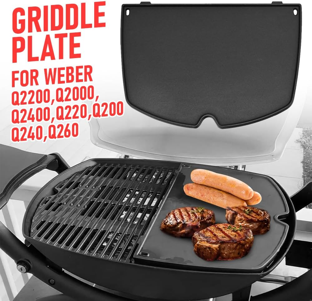 Cast Iron BBQ Grate Replacement Part for Weber Q Models Q200 Q220 Q240 Q260 Q2000 Q2200 Q2400 Series image number 1