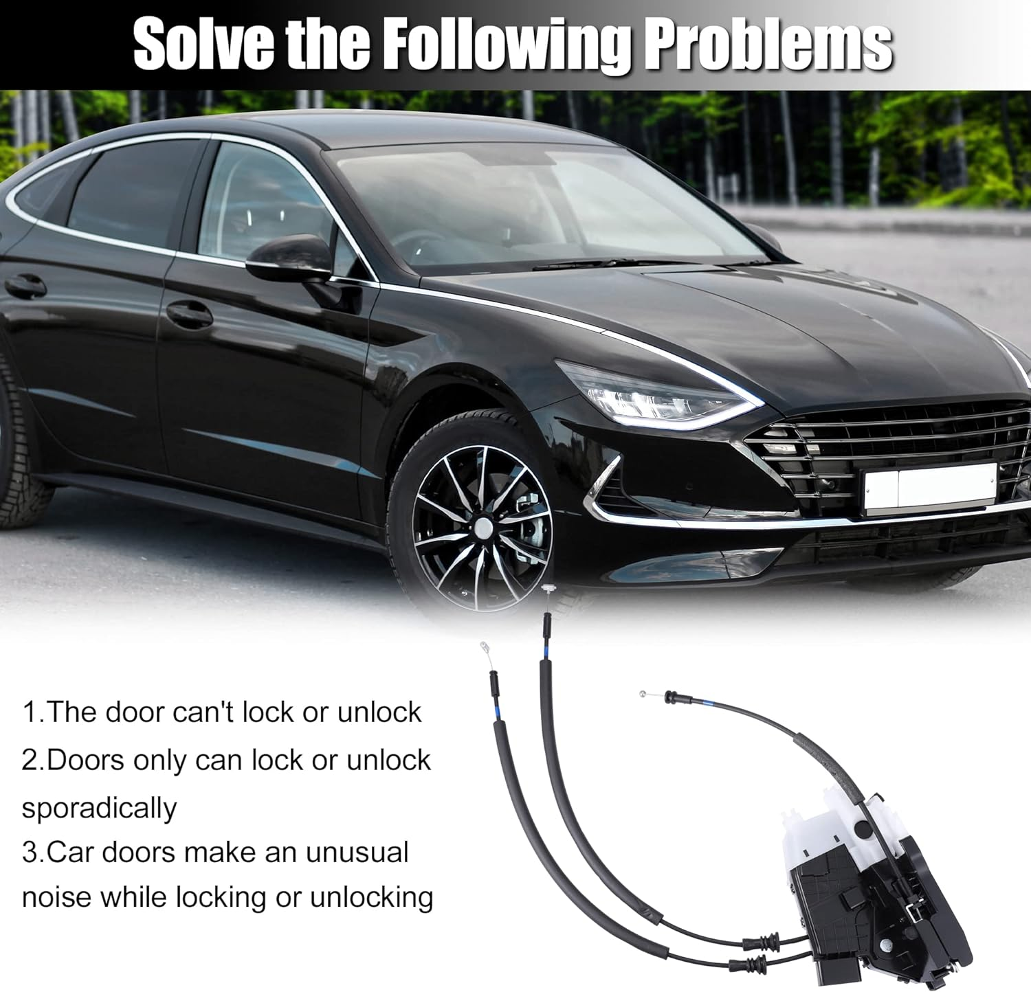 X AUTOHAUX 81410-D3000 Rear Left Side Door Latch Lock Actuator Assembly for Hyundai Tucson 2016 2017 2018 2019 2020 Metal image number 2