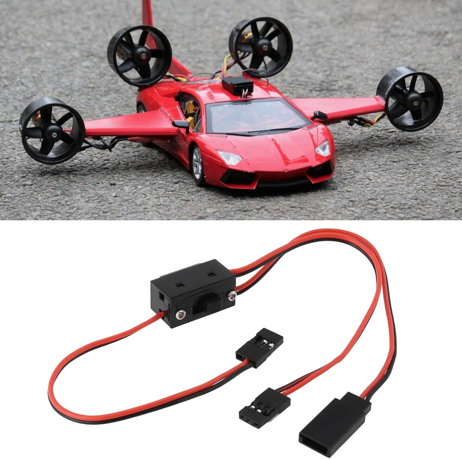 SING F LTD 2Pcs JR 3 Lead Switch Harness 30Cm for 1/10 RC Receiver Power Supply image number 6