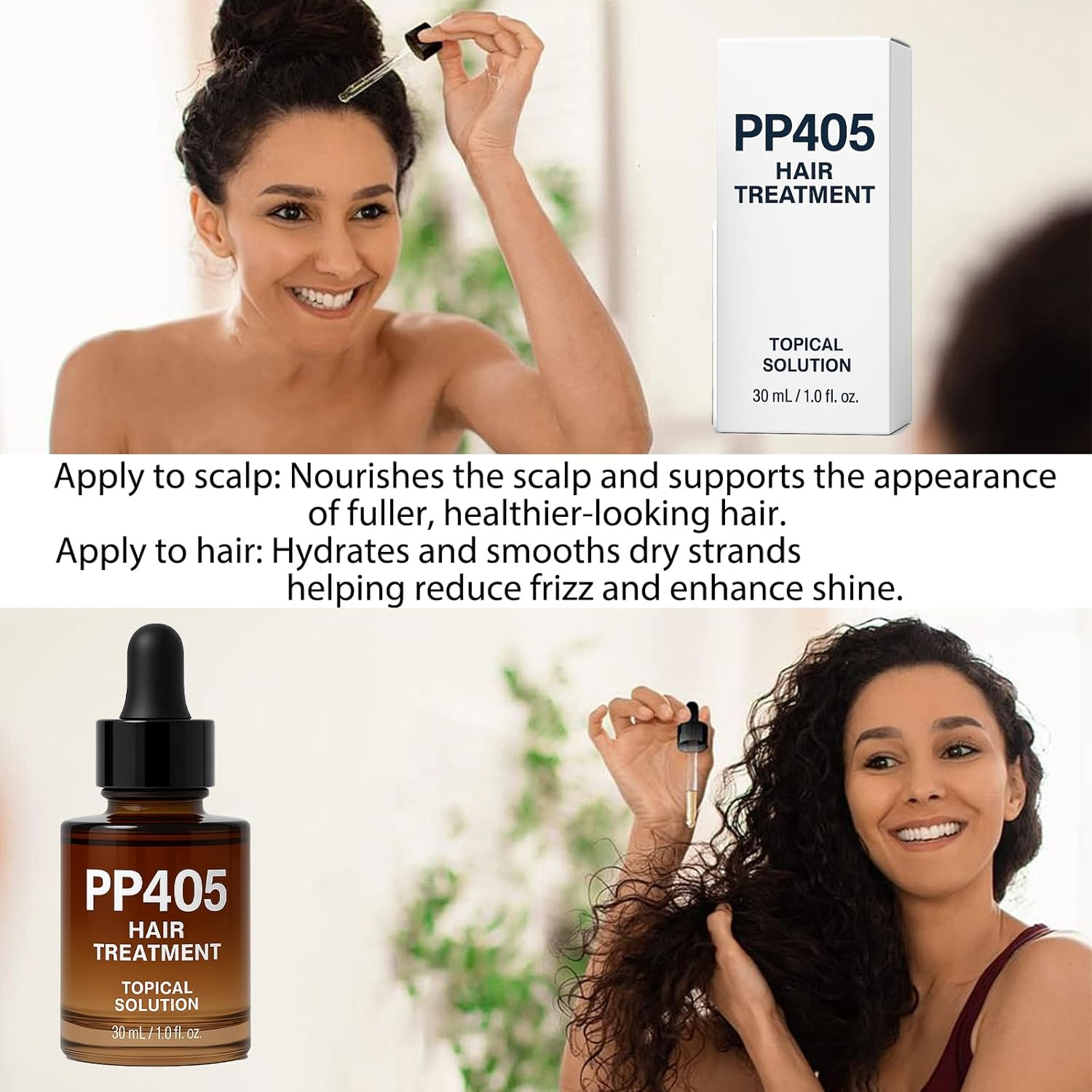 PP405 Hair Treatment- PP405 Hair Lost Treatment for Women&Man, Defending Sacred Hair-60Ml (1*Brown)