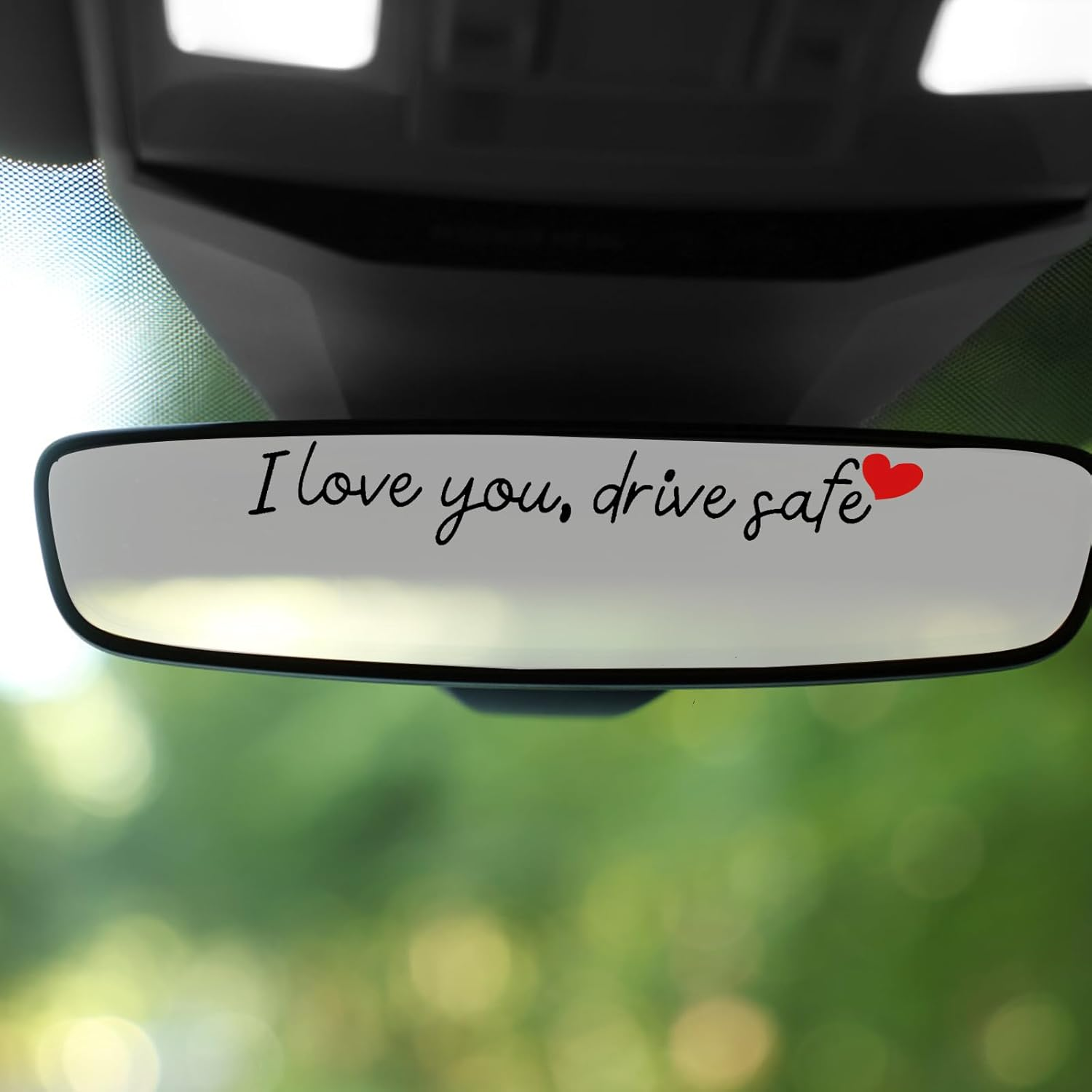 3Pcs I Love You Drive Safe Mirror Sticker, Car Rearview Mirror Decal Safe Driving Stickers Funny Auto Vinyl Window Decals for Men Women (Black) image number 4