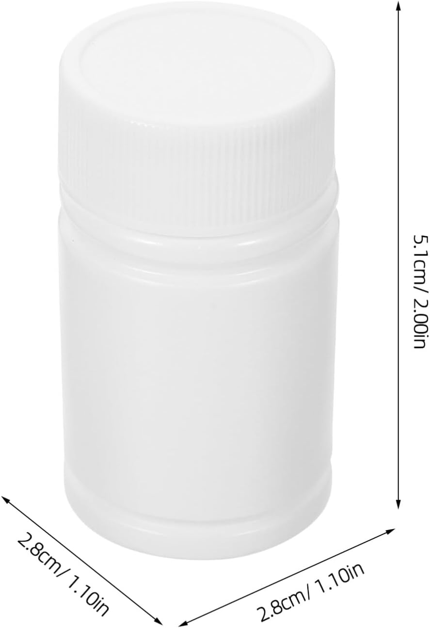 Iplusmile 12Pcs White HDPE Pill Bottles, 20ML Empty Medicine Storage Bottles with Screw Cap, Travel Pill Organizer Vials Tablet Holder Container