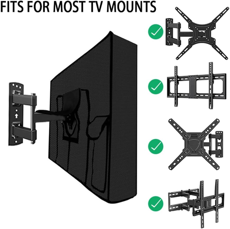Waterproof Outdoor TV Covers for 55 to 58 Inches outside TV, 600D Thick Fabric TV Screen Protector Cover with Remote Control Pocket - Size 55''W X 35''H X 5.5''D image number 2