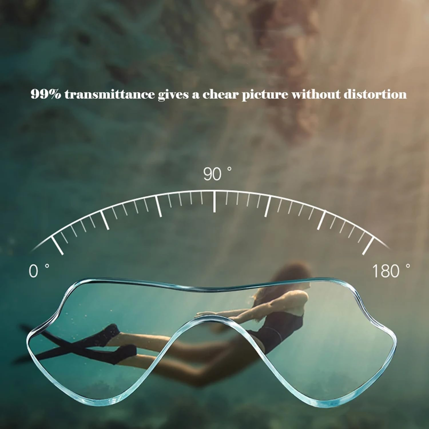 Diving Mask,Fold 180&deg;Panoramic Diving Snorkeling Goggles Tempered Glass Anti-Fog Anti-Leak Snorkeling，Snorkeling Mask with Latest Dry Top Breathing System,Adjustable Snorkeling Masks for Men & Women image number 5