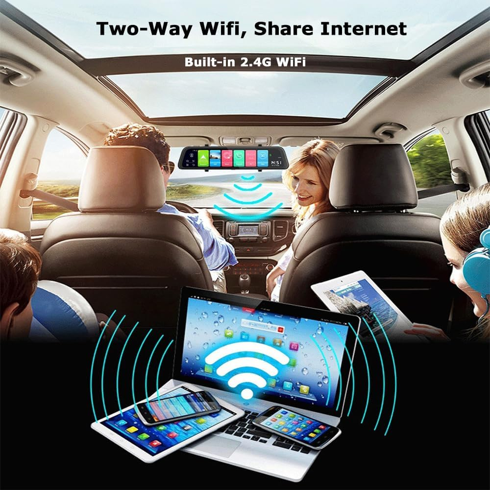 1080P Dash Camera with Wifi for Cars, 3 Channel Dash Cam Front and Rear inside with 32GB TF Card, 2.0" IPS Screen, Loop Recording, G-Sensor, WDR, 24H Parking Mode, Motion Detection image number 4