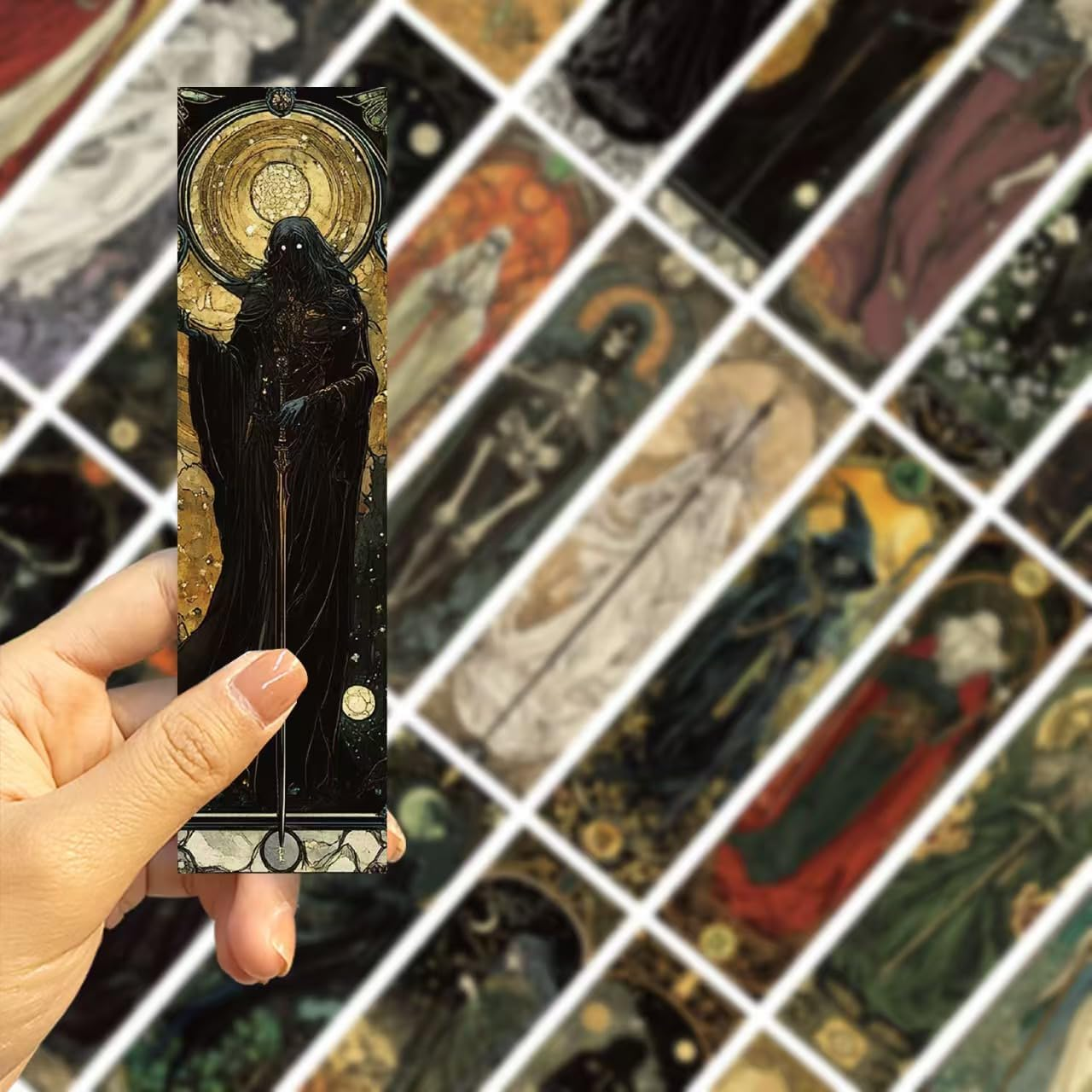 30 Pcs Book Tracker Bookmarks Bulk 5.9 X 1.5 Inch Paper Tracking Bookmark Reading Page Markers for Book Lovers Students School (Skull) - Cat image number 6