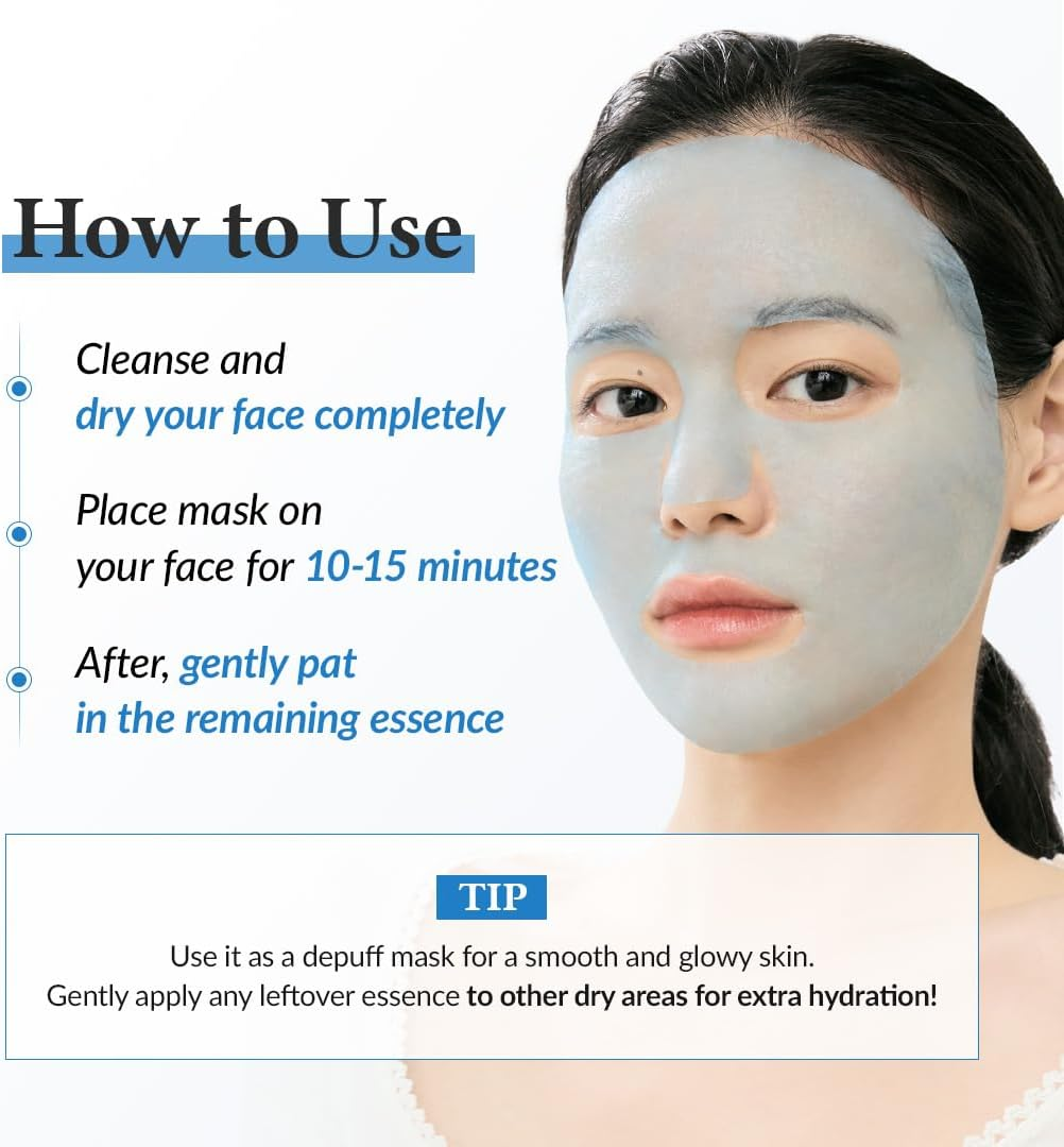 Dr.Althea Aqua Blue Hydration Mask | Reduce Facial Puffiness with Tannins | Sheet Mask for Long-Lasting Hydration | Vegan Korean Skincare (Pack of 4) image number 1