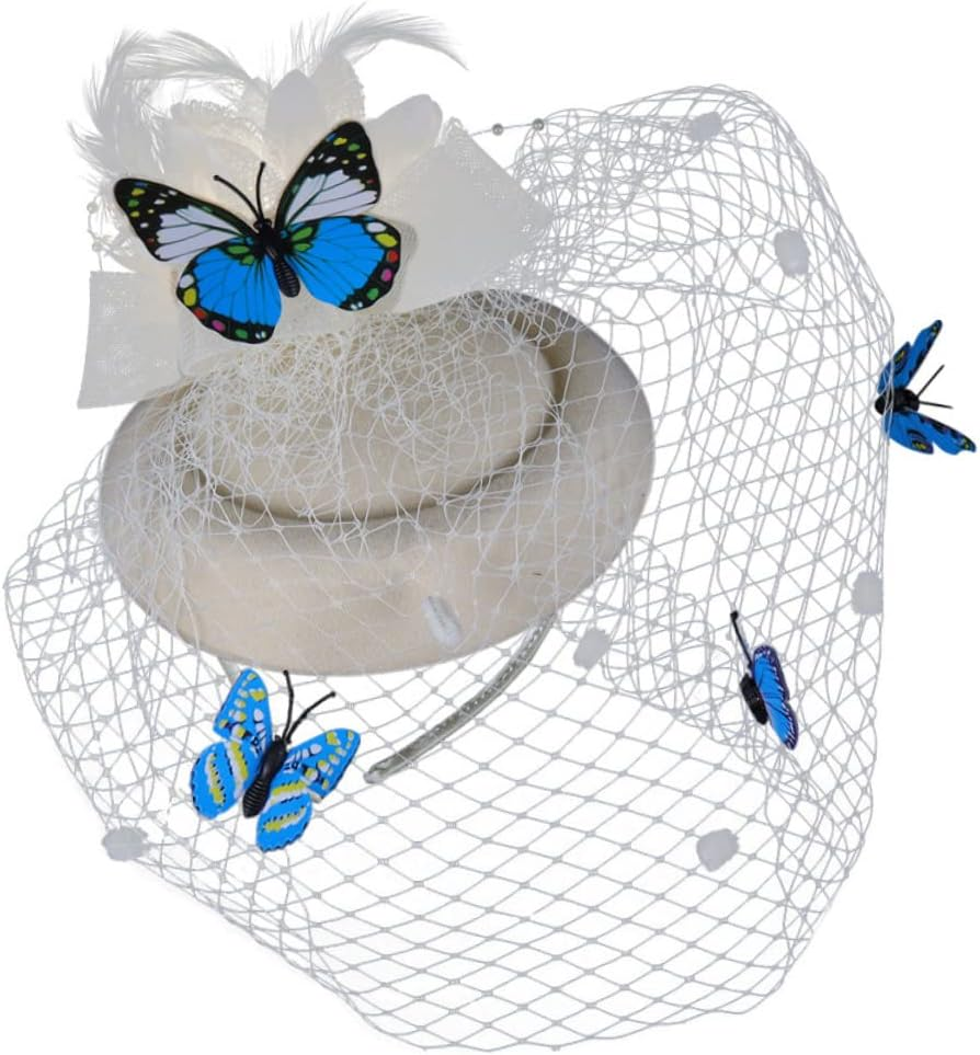 Healeved Stylish Mini Gauze Hat Hair Clasp Headband for Women Lightweight Hair Hoop Accessory for Wedding Party Stage Performance Eye Catching Design