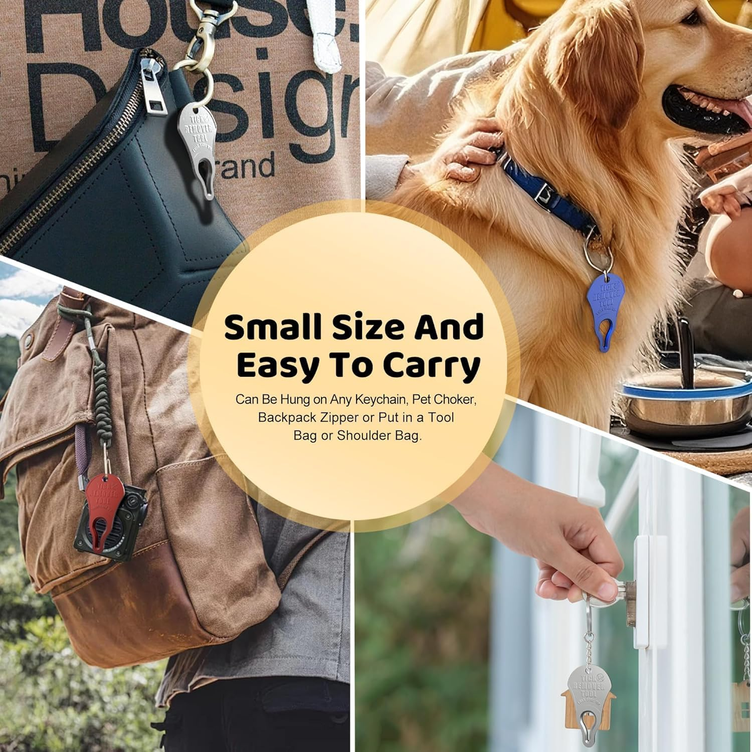 3 Pack Portable Tick Removal Tools, Tick Remover Tools for Dogs, Pets and Humans, Efficient, Safe and Reliable, Tick Key Essentials for Outdoor Activities(3 Colours) image number 5