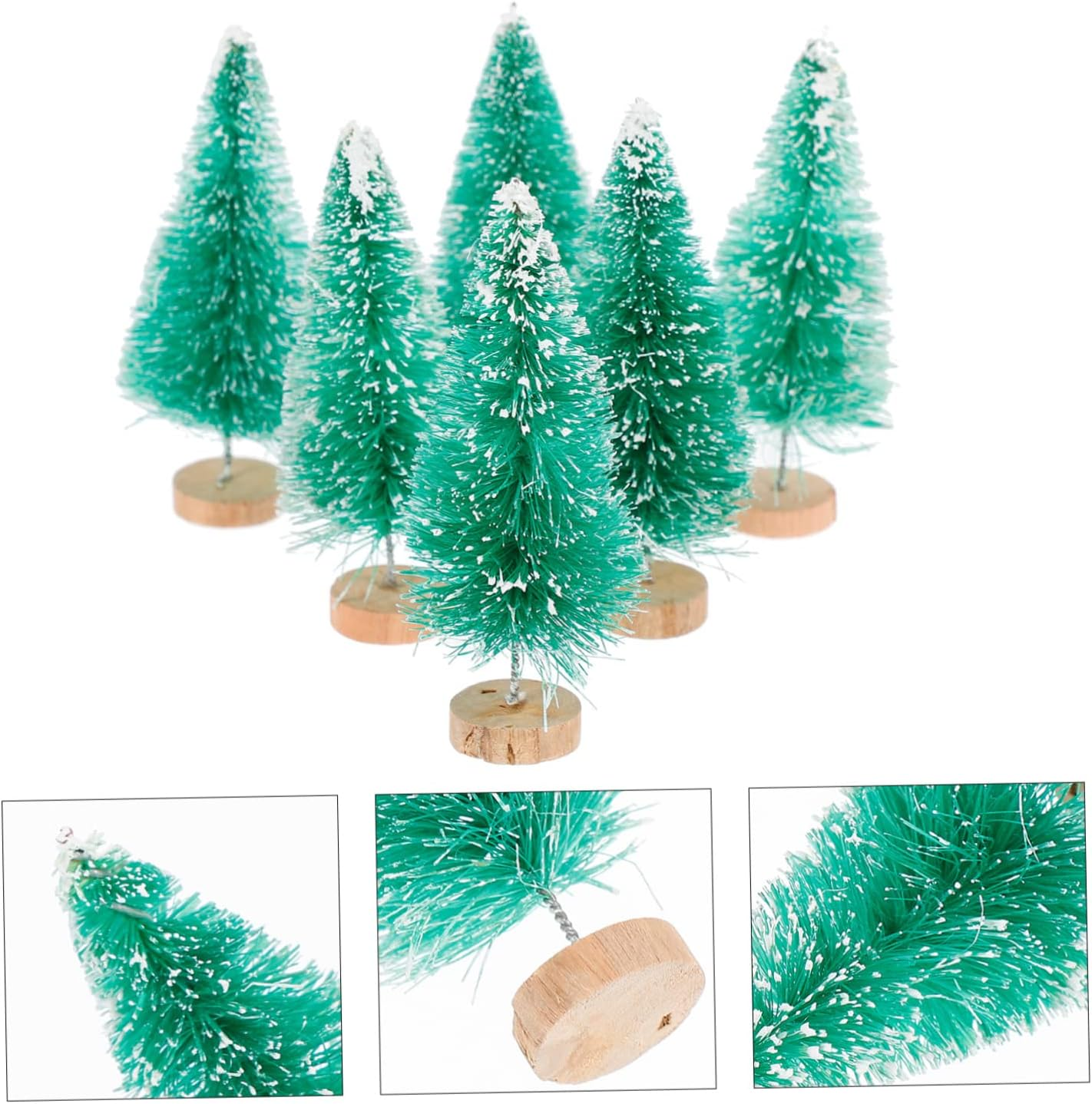 12 Pcs Christmas Tree Set Mini Christmas Trees Blue Green White Gold Ornament Desktop Decor image number 4