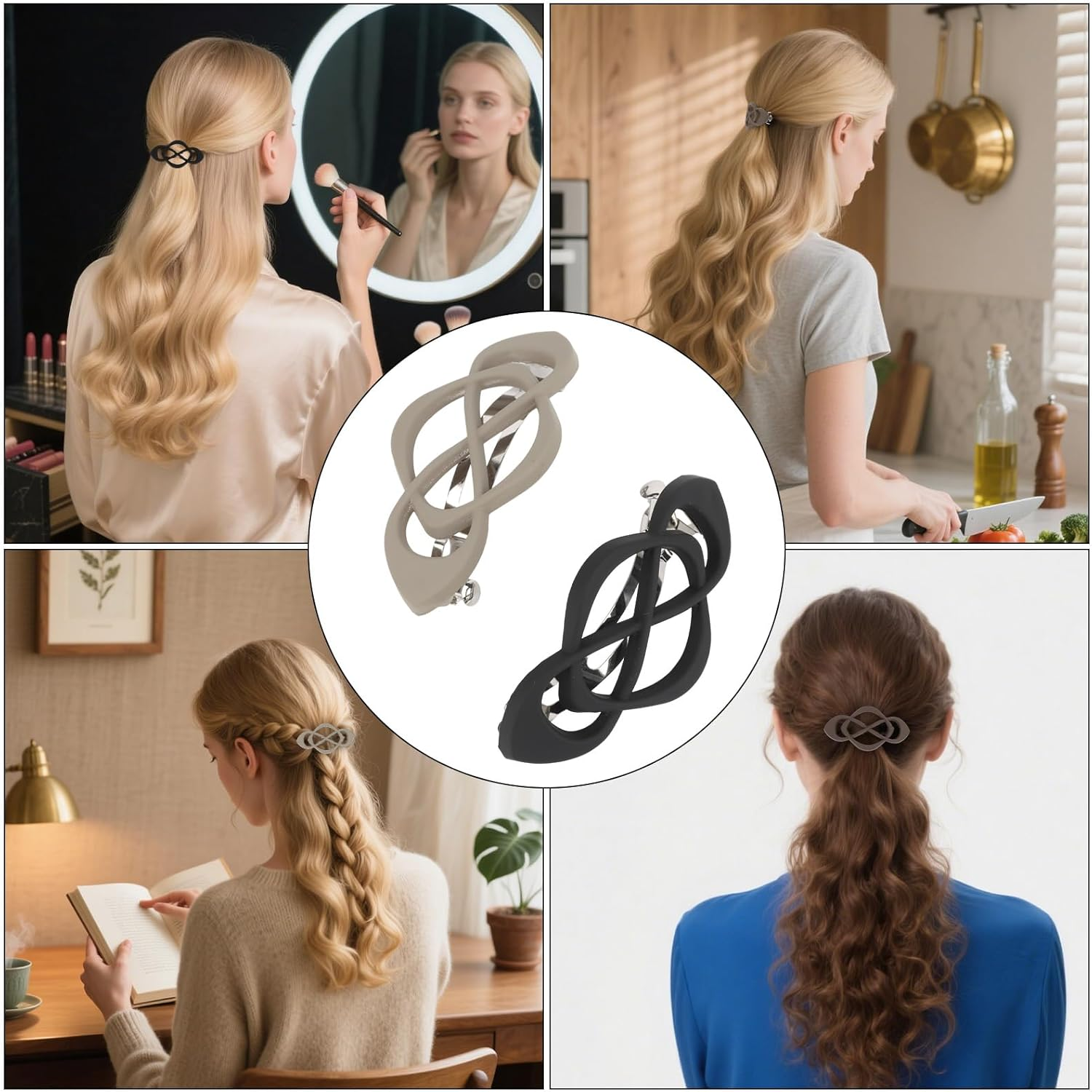 Srotmirw Women'S Hair Clips, Pack of 4 Cross Shaped Frosted Hair Accessories for Women and Girls in Everyday Use image number 1