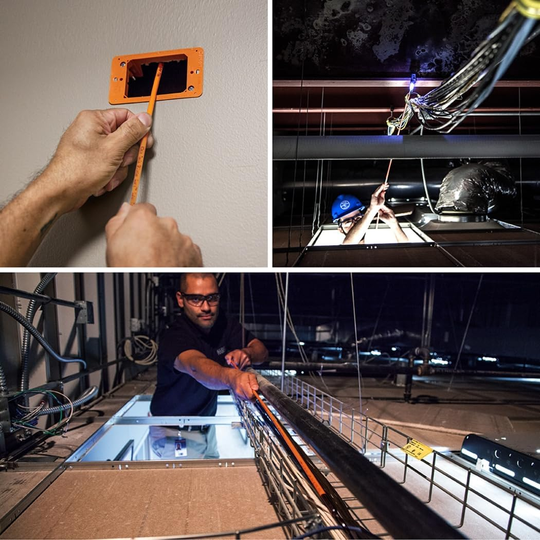 KLEIN TOOLS Fish and Glow Rod Set, Extra Durable, Lightweight and Available in a Variety of Lengths and Flexibilities, 56325, 25-Feet image number 1