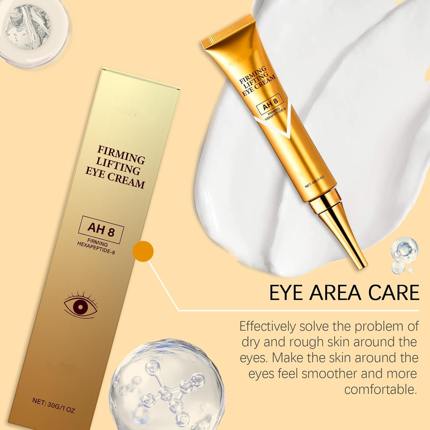 Eye Cream for Removal Eye Bags and anti Aging Wrinkle with Collagen, under Eye Cream for Dark Circles,Brightening,Hydrating,Firming,Lifting,Reduces Fine Lines, Wrinkles and Puffiness. (4PCS) - 2Pcs image number 5