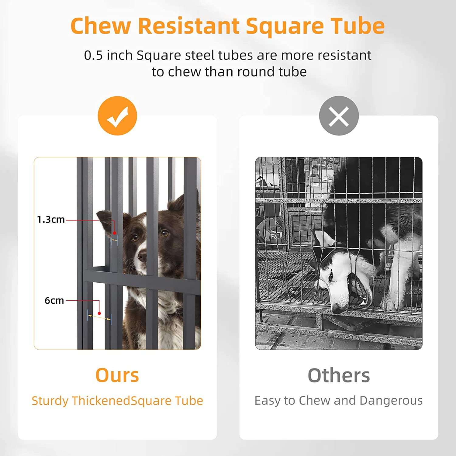 Bingopaw Heavy Duty Dog Crate: 38 Inch Wheeled Large Pet Cage with Tear Resistant Square Tube - Metal Military Puppy Cages with 2 Prevent Escape Lock and Tray L Size (95X57X81Cm) image number 1