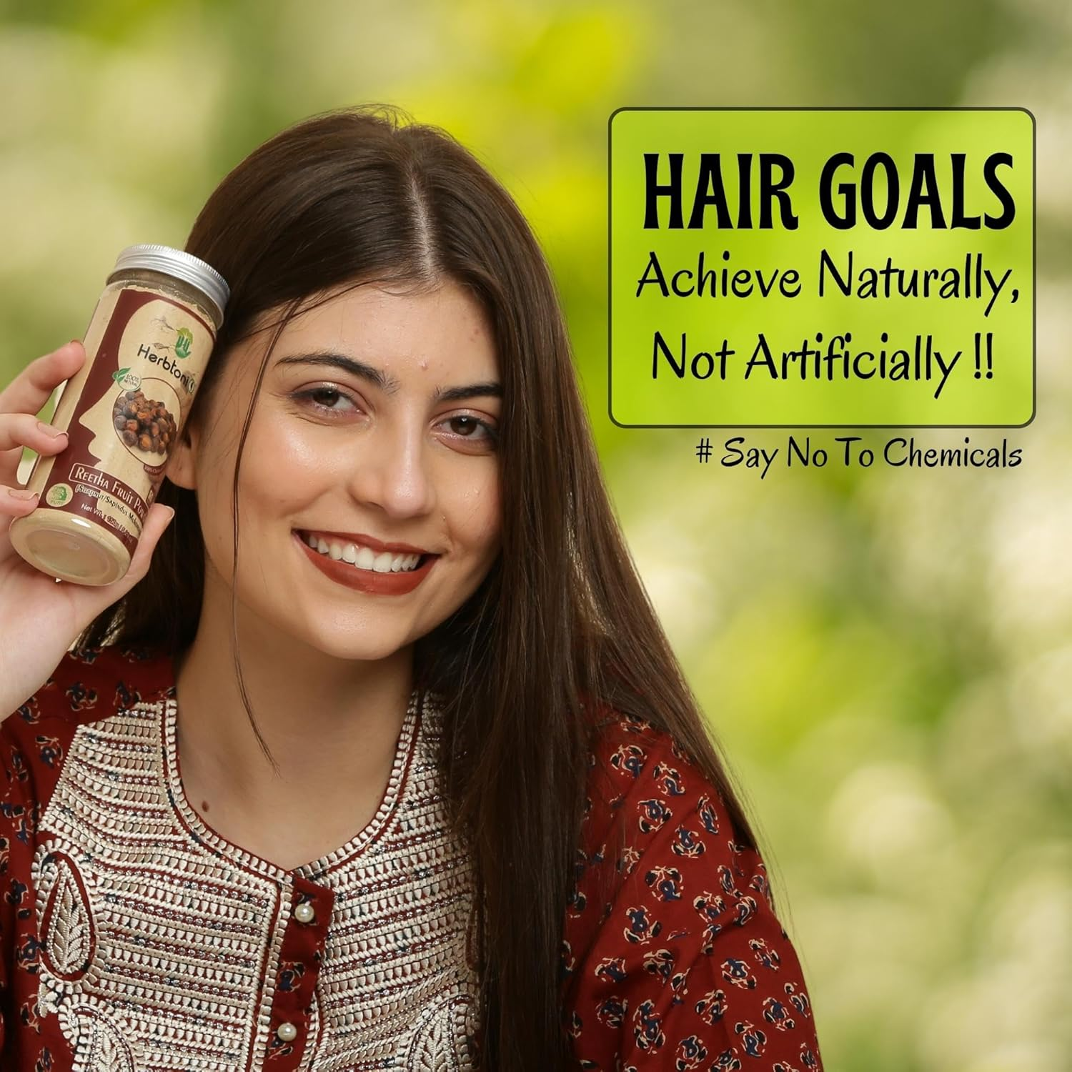 Herbtoniq Combo of 9 100% Natural Jatamansi, Hibiscus, Bhringraj, Brahmi, Soapnut, Aloevera, Fenugreek, Shikakai, Amla Powder for Hair & Scalp Care (Pack of 9, 1300 Gram) image number 6