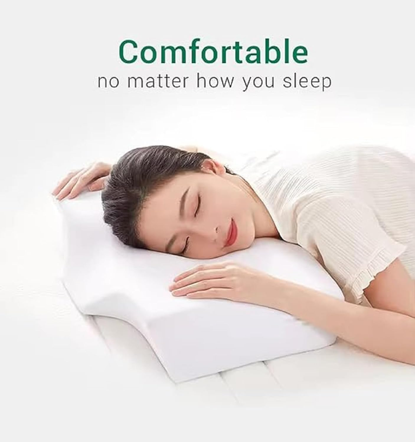 Pain Free Aussies Cervical Pillow &ndash; Ergonomic Memory Foam Contour Pillow for Neck Pain Relief, Neck & Shoulder Support &ndash; Ideal for Side, Back, and Stomach Sleepers image number 2