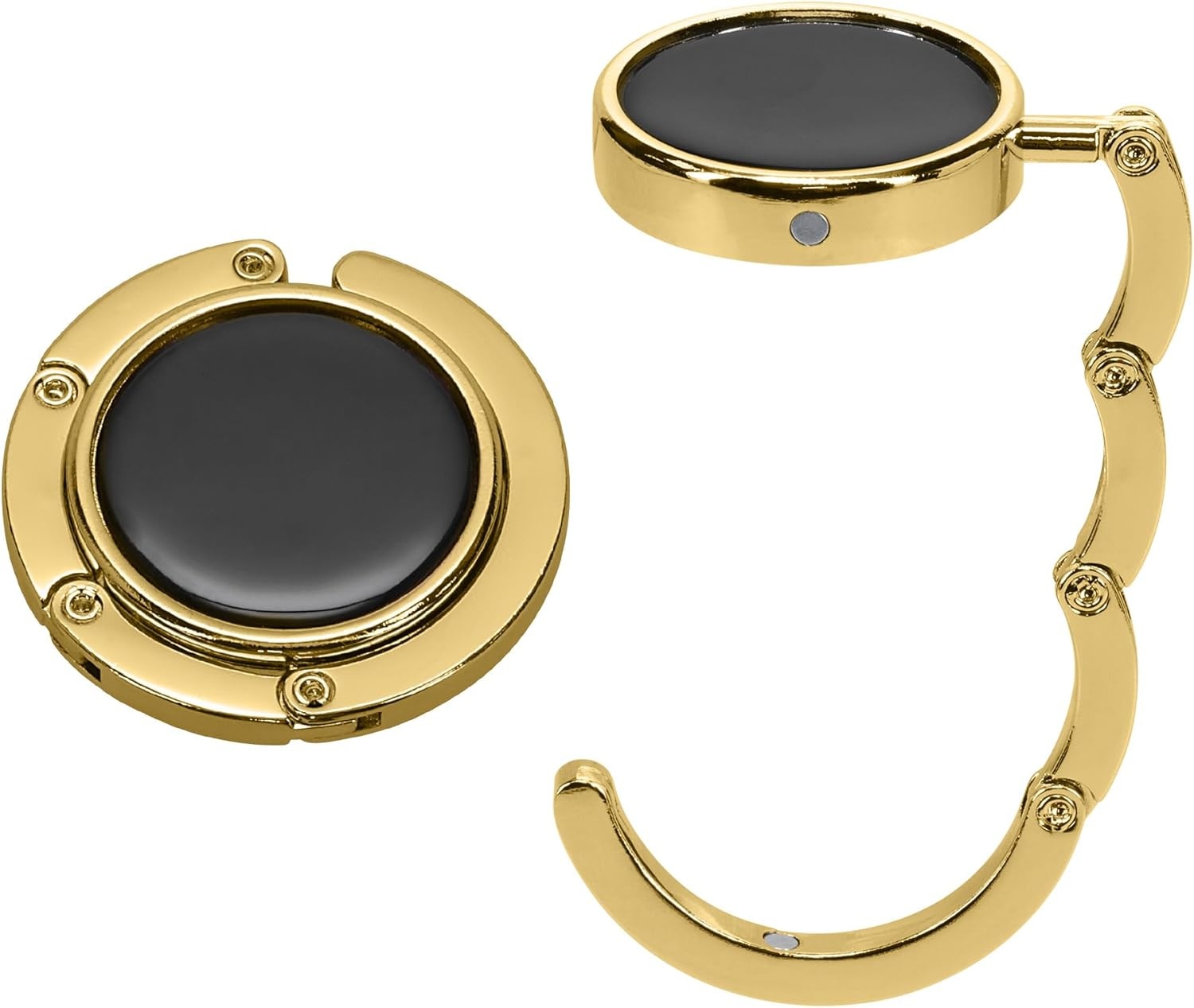 Kwmobile Handbag Hooks for Tables - Set of 2 Folding Purse Hook Hangers - Portable Table Bag Holders for Restaurant Bar - Silver, Gold