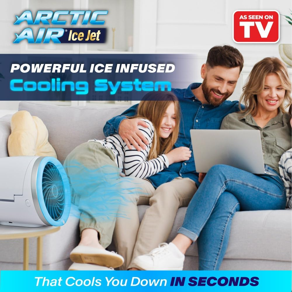 Arctic Air Ice Jet Powerful, Ice Infused Air Cooler, Multi-Directional Air Vents, 3 Speeds, Quiet Operation image number 6