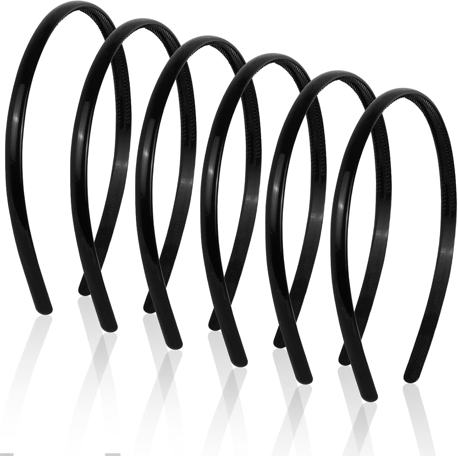 XWCHASA Pack of 6 Women'S Thin Black Soft and Elastic Hair Bands, Hair Accessory for Makeup, Face Washing, Yoga, Jogging, Climbing image number 5