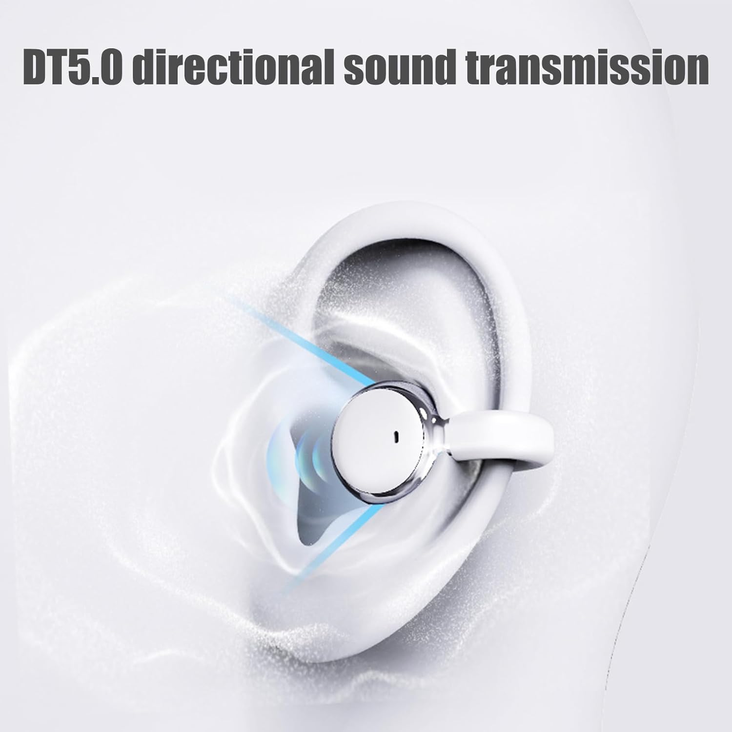 In-Ear Earbuds | 2 in 1 Wireless Earbuds Clip on Ear Buds,Waterproof Sport Headphone LED Display Long Playtime Electronic Accessories for Workouts Meeting Gym image number 5
