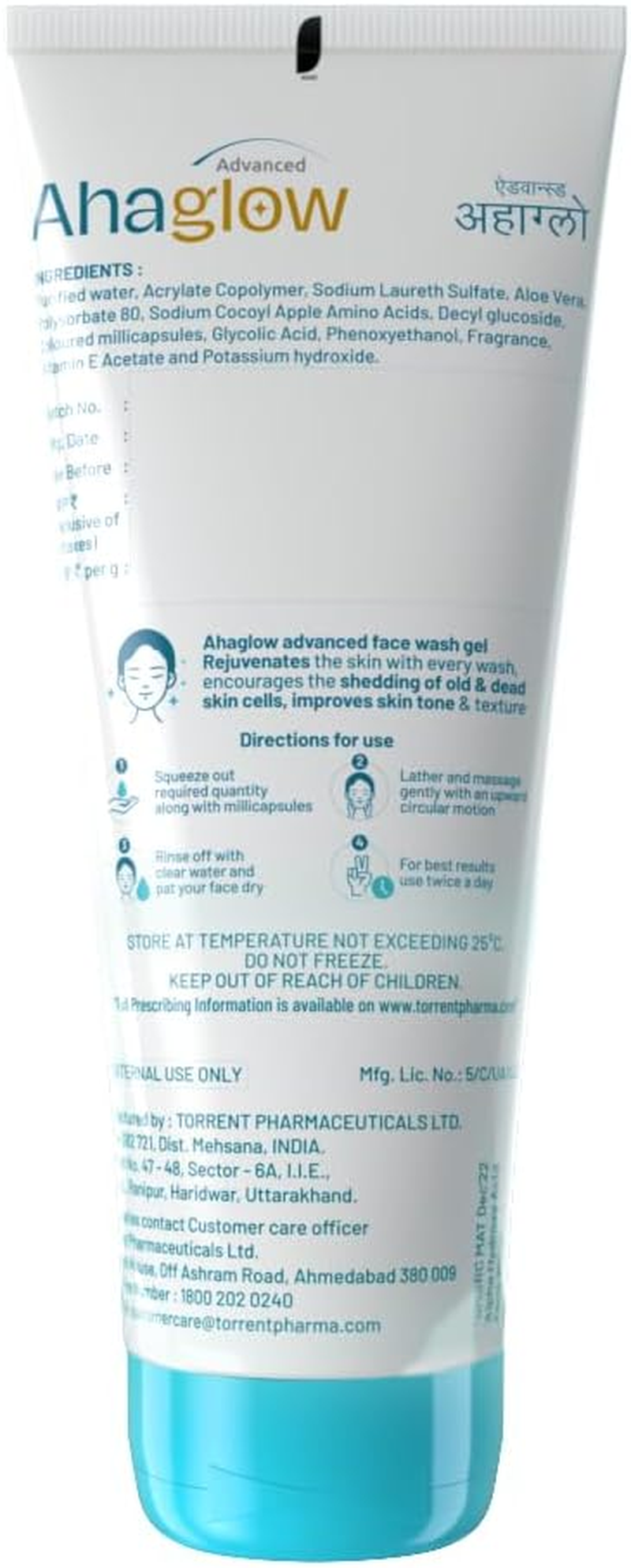 AHAGLOW FACE WASH 200GM PACK of 2 image number 4