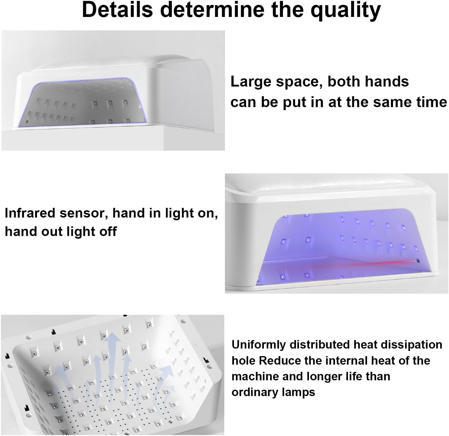72W UV LED Nail Lamp with PU Leather Nail Arm Rest for Polygel, Gel Polishes, Gel Nail Dryer with 66 Light Beads, Led Nail Light for Gel Nails with Automatic Sensor & 4 Timers Detachable Tray image number 1