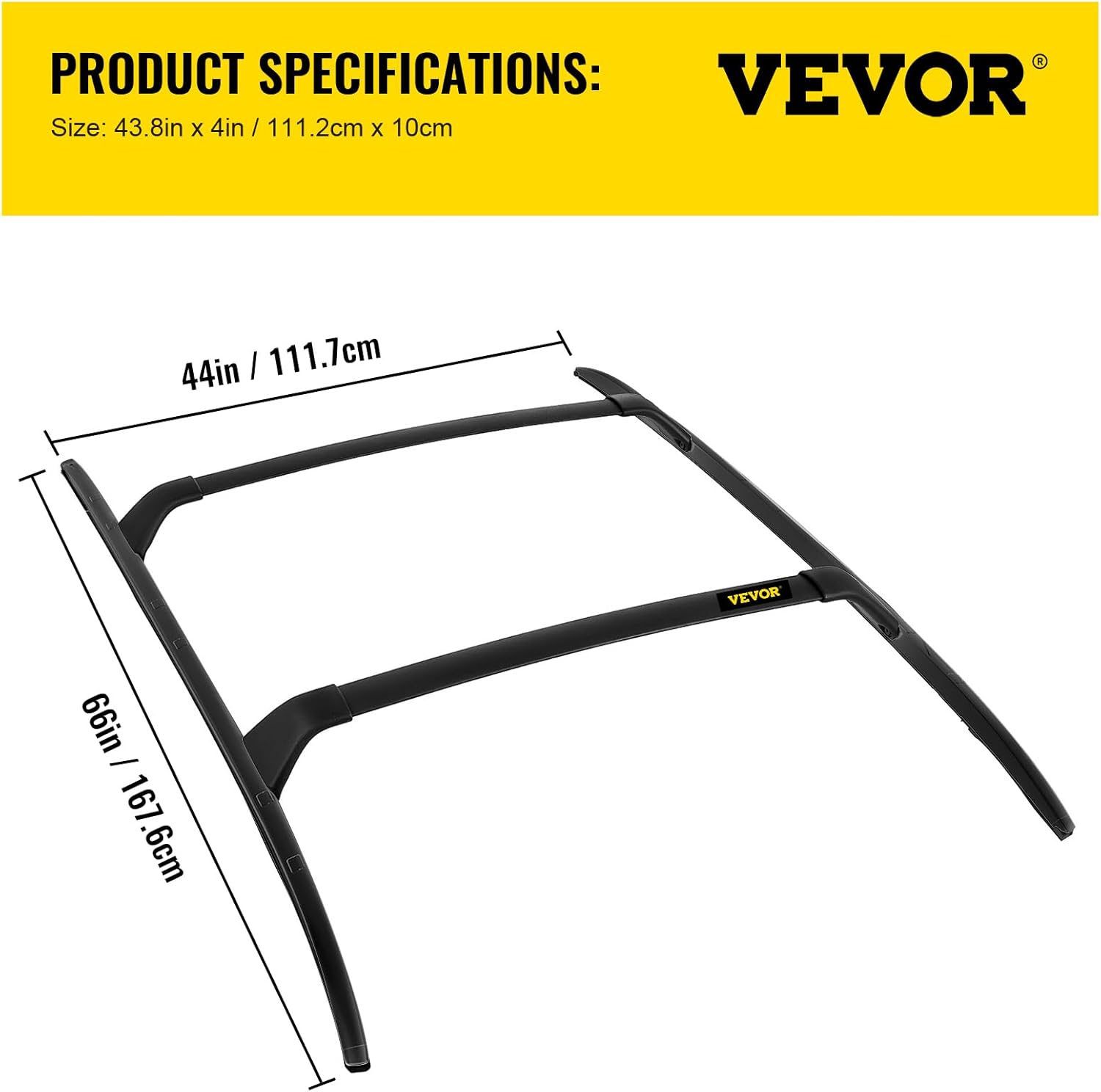 VEVOR Roof Rack Rail Cross Bar for CX-5 CX5 2017-2019, 165 LBS Capacity Aluminum Roof Rails Crossbars Replacement, Heavy Duty Cross Bars Cargo Carrier, Black image number 1