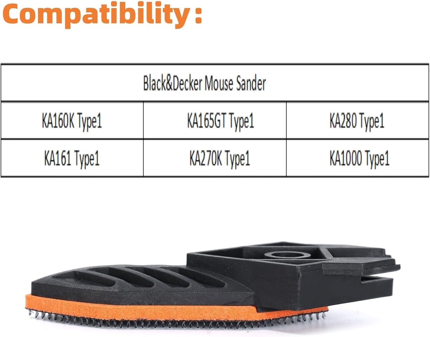 Ruimou 2Pcs Sander Finger Platen, Compatible with Black & Decker/Mouse Sander KA160K, KA161, Ka165Gt,Etc, Replacement Part 582099-00 image number 2