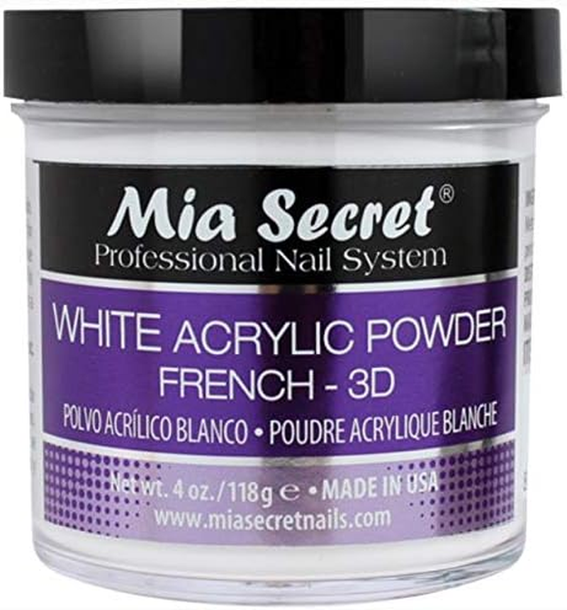 MIA SECRET 4 Oz Acrylic Powder 3Pc Set - Pink, Clear & White - Made in USA image number 3