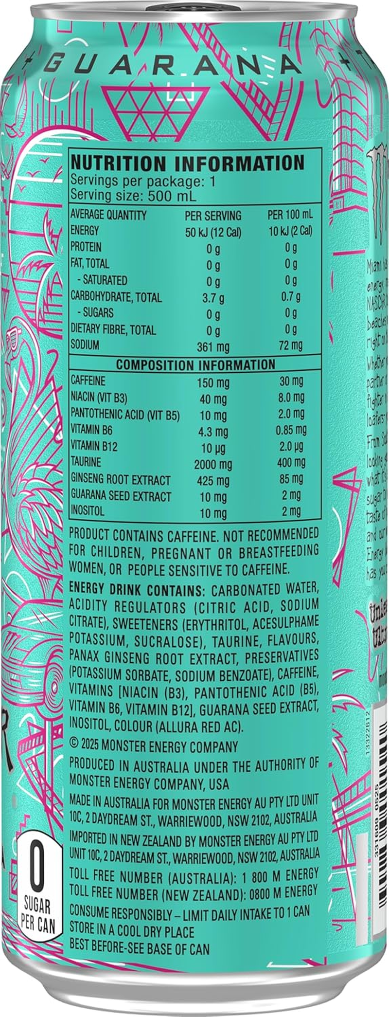 Monster Energy Drink Ultra Vice Guava 24 X 500Ml image number 3