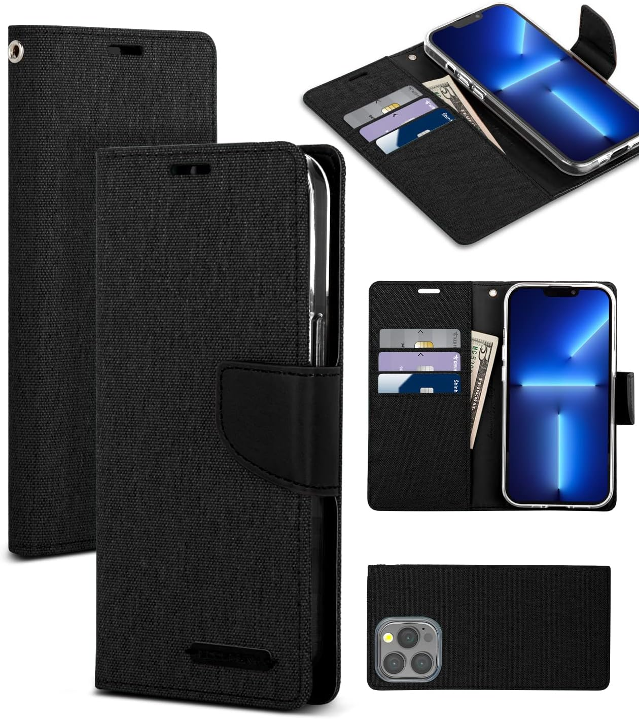 Goospery Canvas Diary for Iphone 13 Pro - Grey