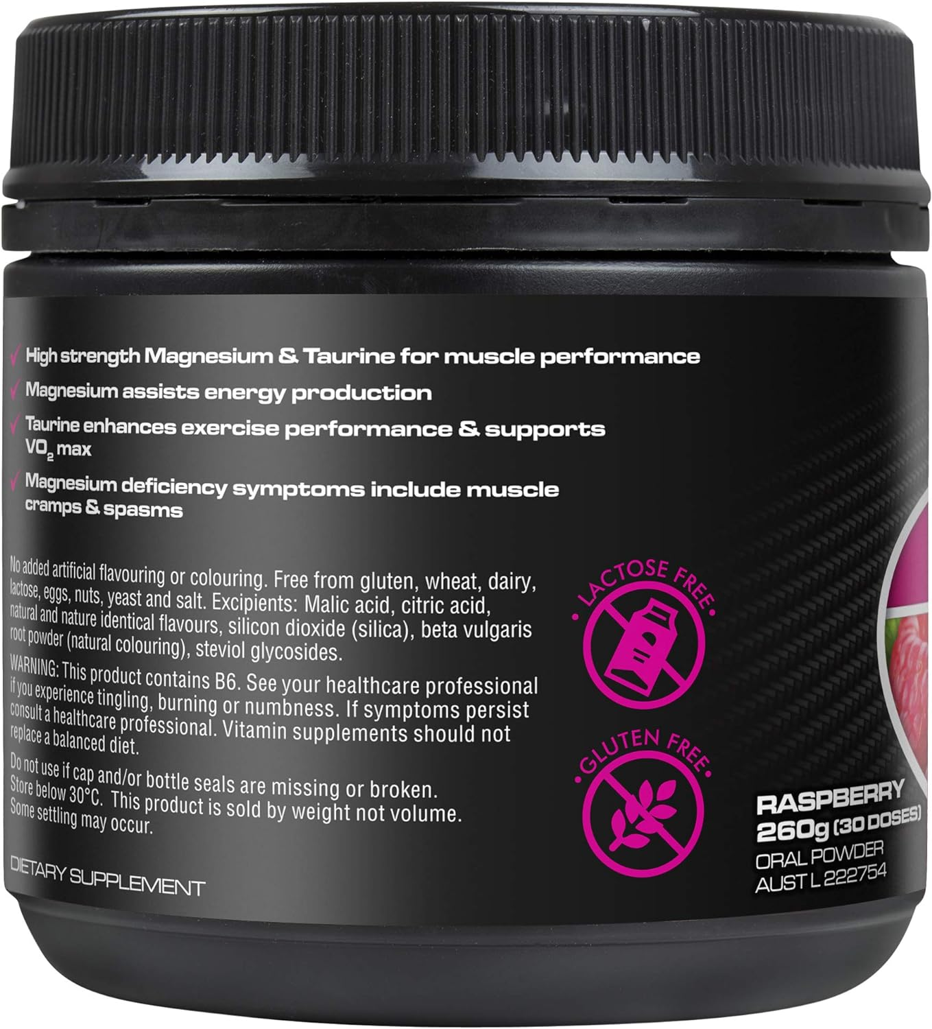 Endura Max Magnesium Powder - for Muscle Cramps & Performance - Raspberry Flavoured - 260G