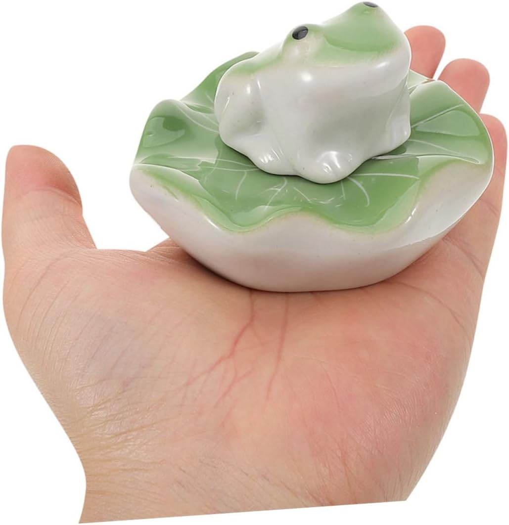 Toyvian 2Sets Ceramic Floating Frog and Tea Pet Sculptures for Aquarium Decor Realistic Fish Tank Decoration of Lifelike Floating Animals for Landscape image number 5