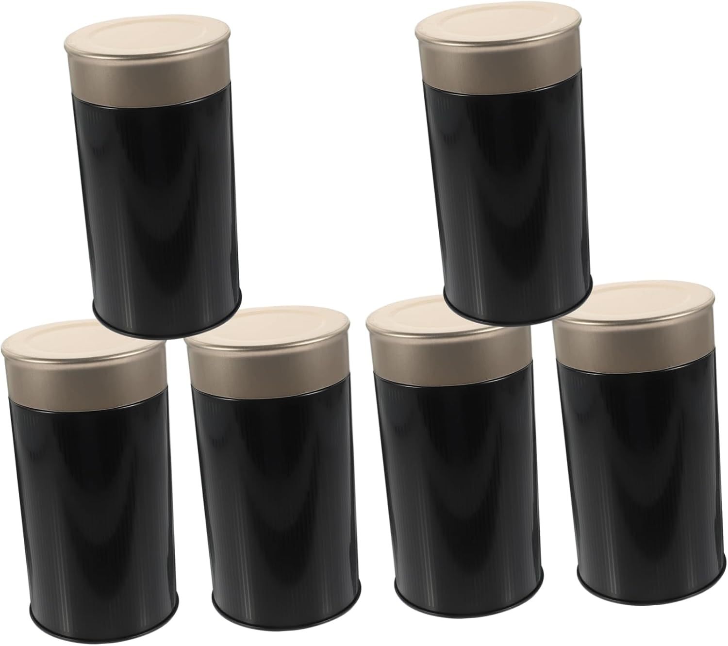 COLLBATH 6Pcs Metal Tea Tins for Loose Tea Storage Bag Organizers Fashionable Jars Portable Cover Rustproof for Home Office image number 3