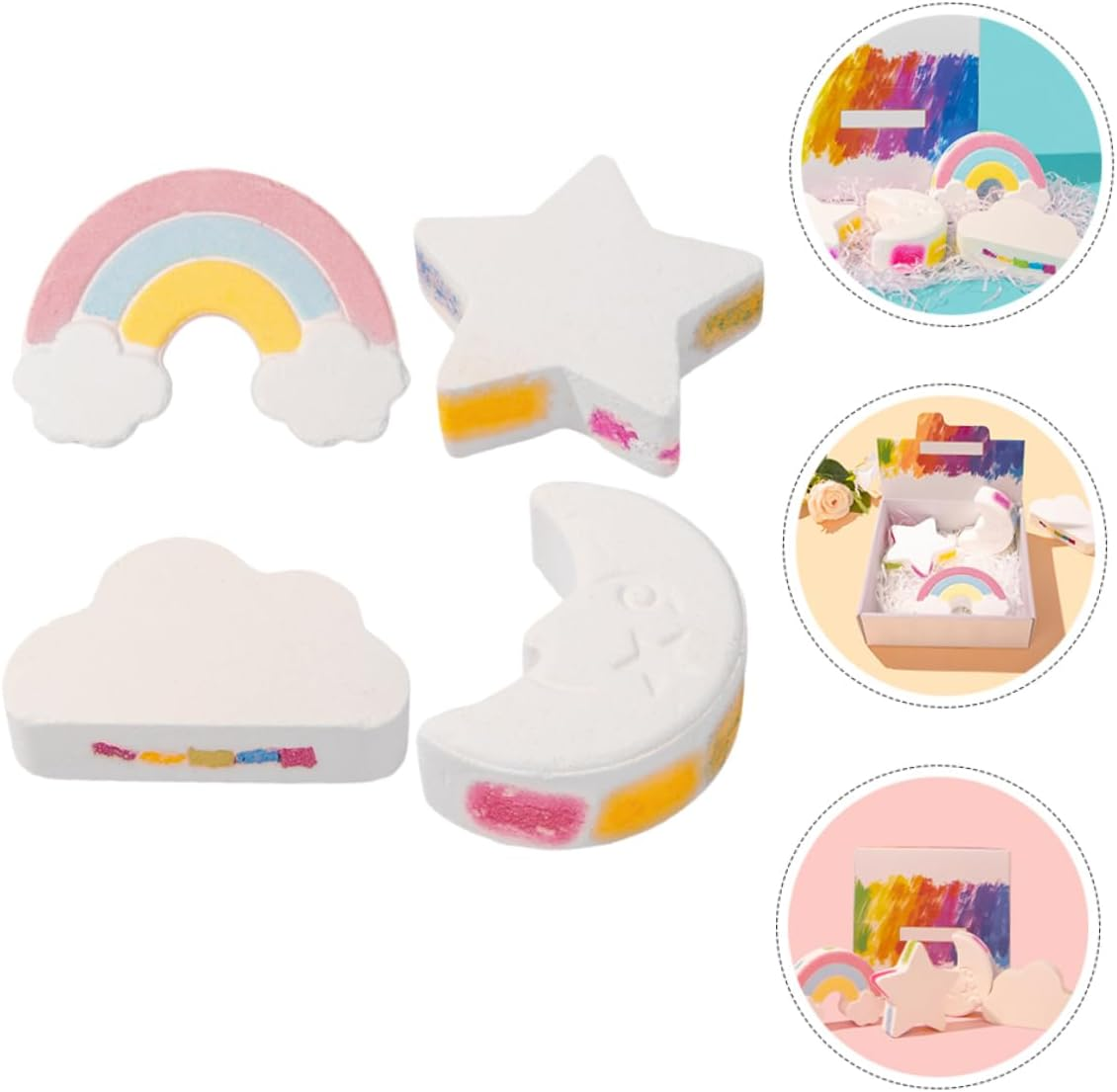 FOMIYES 4Pcs Rainbow Bath Salt Essential Oil for Exfoliating and Moisturizing Skin For image number 3