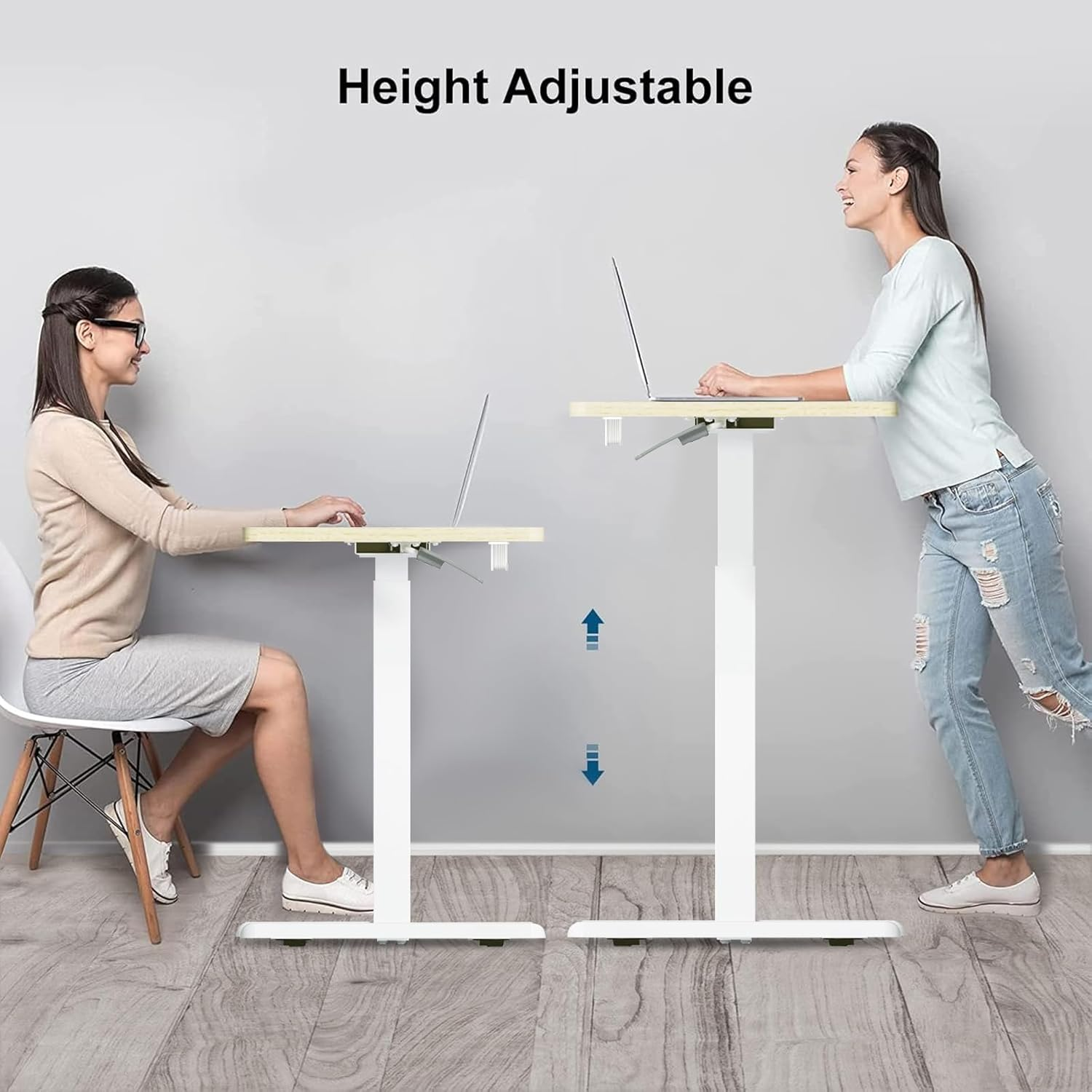 Altus Height Adjustable Portable Desk with Wheels Pneumatic over Bedside Table Timber image number 2