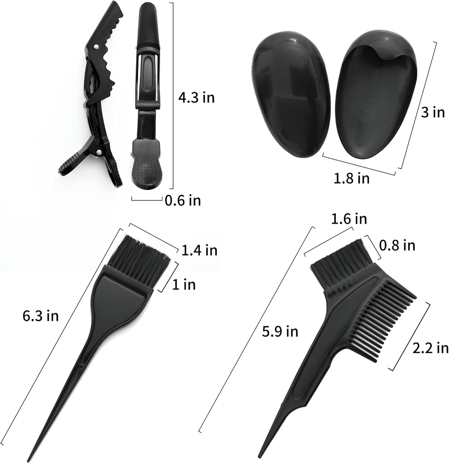 Losaria 12 Pcs Hair Highlighting Kit Highlighting Cap with Holes Pre Punched Hair Frosting Cap DIY Beauty Salon Hair Bleaching Tools Kit Dye Cap Dye Brush Dying Comb Gloves Ear Covers Hair Clips image number 2