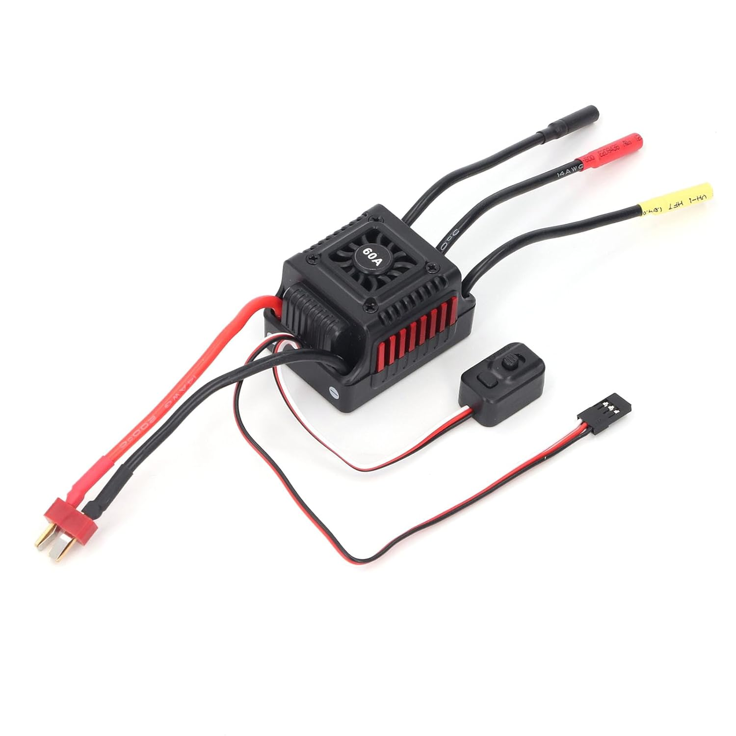 60A Brushless ESC Waterproof Electric Speed Controller, Aluminium Alloyrc Brushless Motor ESC for 1/10 RC off Road, Buggy, for Modification Enthusiasts image number 3
