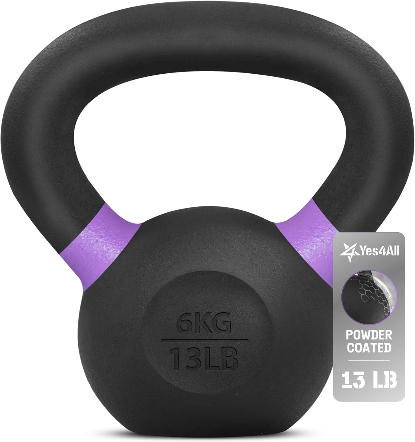 Yes4All Kettlebell Set of Vinyl, Cast Iron, Powder Coated Kettlebell, Variety of Weights for Strength Training Kettlebell