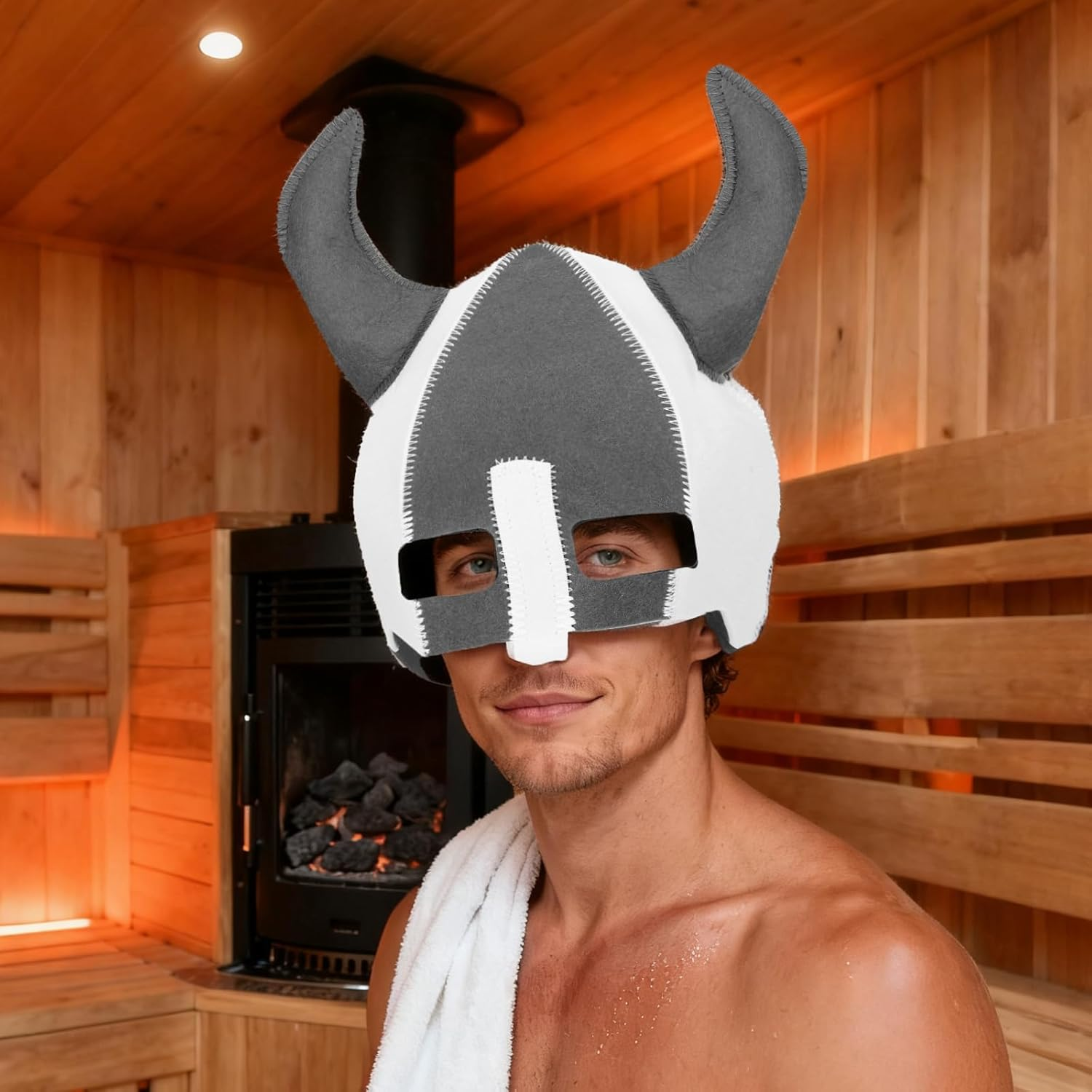 Sauna Hat, Handmade Sauna Cap Natural Wool Viking Saunas Hat Bath Accessories for Women Men Gifts Spa Bathhouse Steam Room Banya Heat Protection image number 4