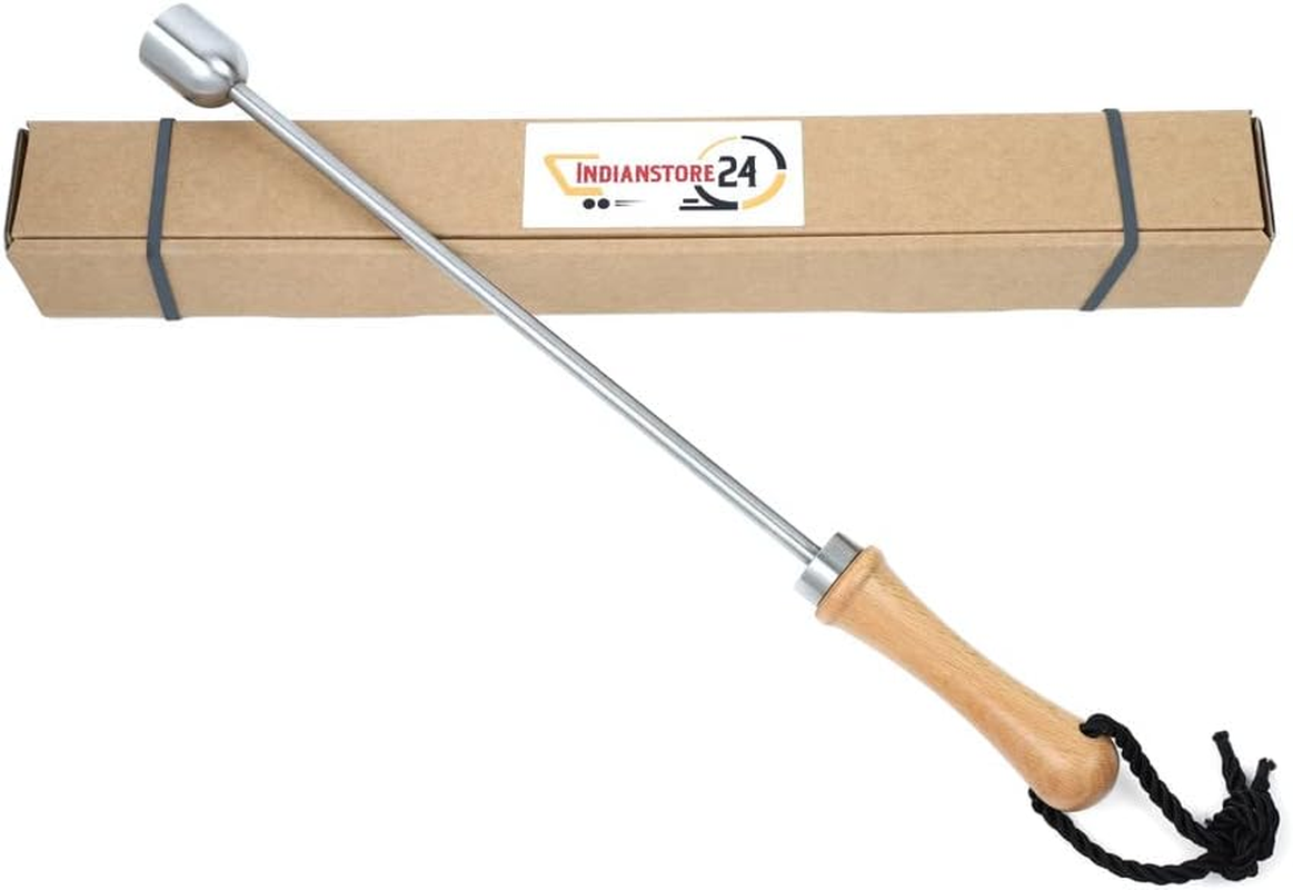 INDIAN STORE 24 Beer Spike Beer Caranelizer Beer Carameliser Beer Warmer Real Wood Handle 100% Food Safe and Rustproof Stainless Steel Ball (Shape 3)