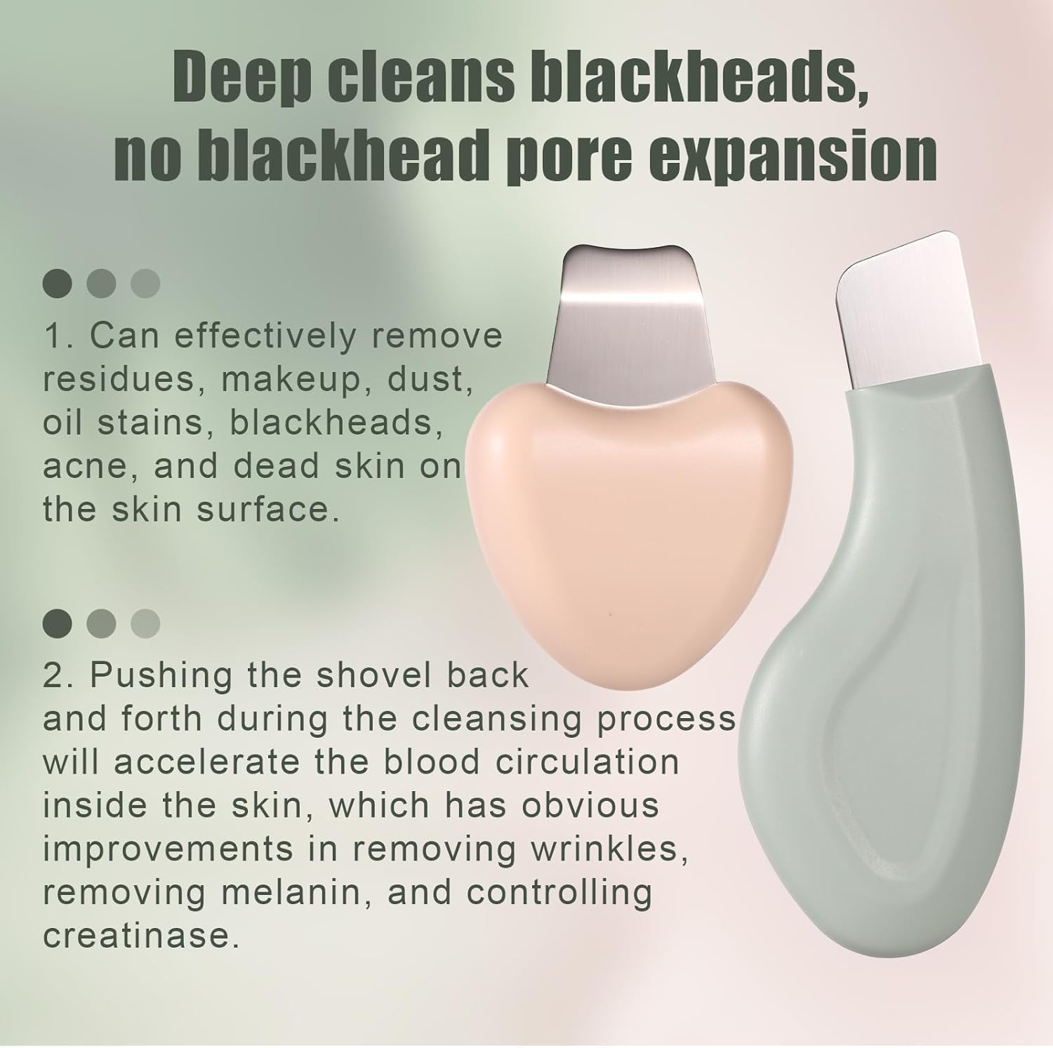 2Pcs Deep Clean Blackhead Remover Spatulas,Silicone Nose or Face Blackhead Remover Spatulas,Silicone Blackhead Removing Spatula,Nose Black Head Removing Spatula image number 5