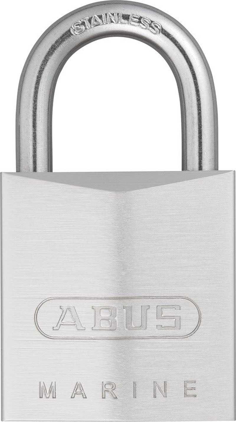 ABUS Marine Padlock 75IB/40 - Weatherproof - Brass Lock Body with Nickel Pearl Coating - ABUS Security Level 6 - Silver