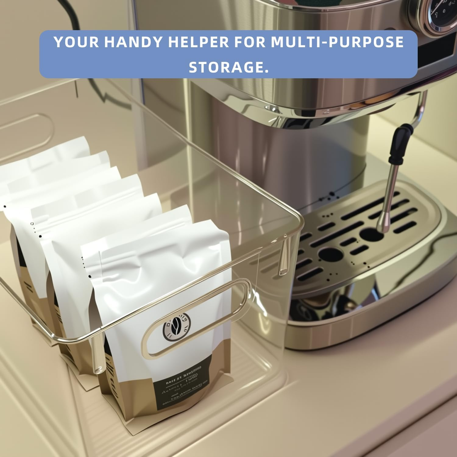 AVITONG 8-Piece Fridge Organizer Bin Set &ndash; 4 Large & 4 Small Clear Storage Bins with Handles, Stackable Bpa-Free Pantry & Kitchen Containers image number 5