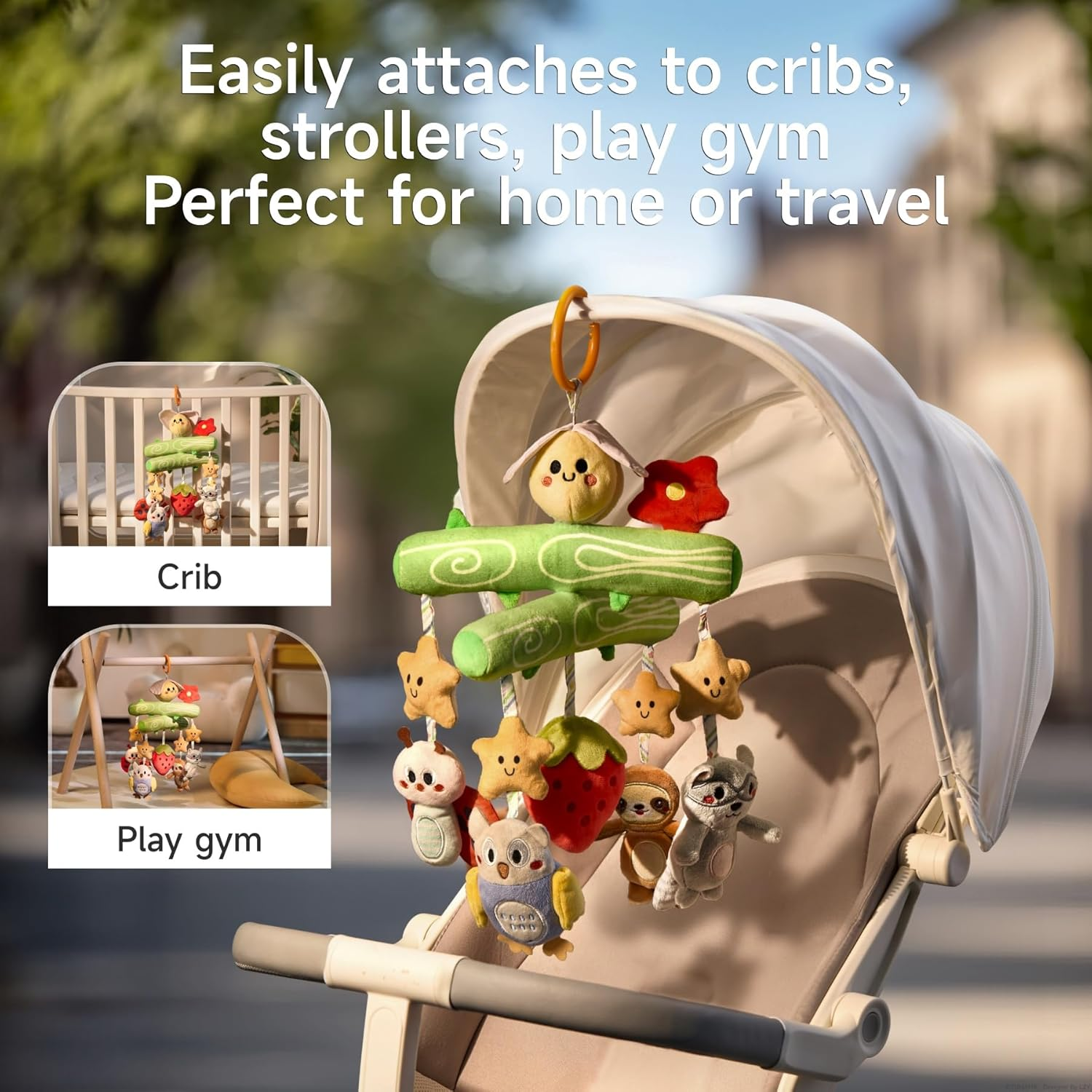 TUMAMA Baby Toys 0 3 6 12 Months, Soft Hanging Stroller Toys Potted Plant Crib Car Seat Toys, Infant Newborn Crinkle Infant Rattles with Squeaky Sensory Developmental Toy image number 4